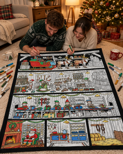 Målarfilt med julmotiv