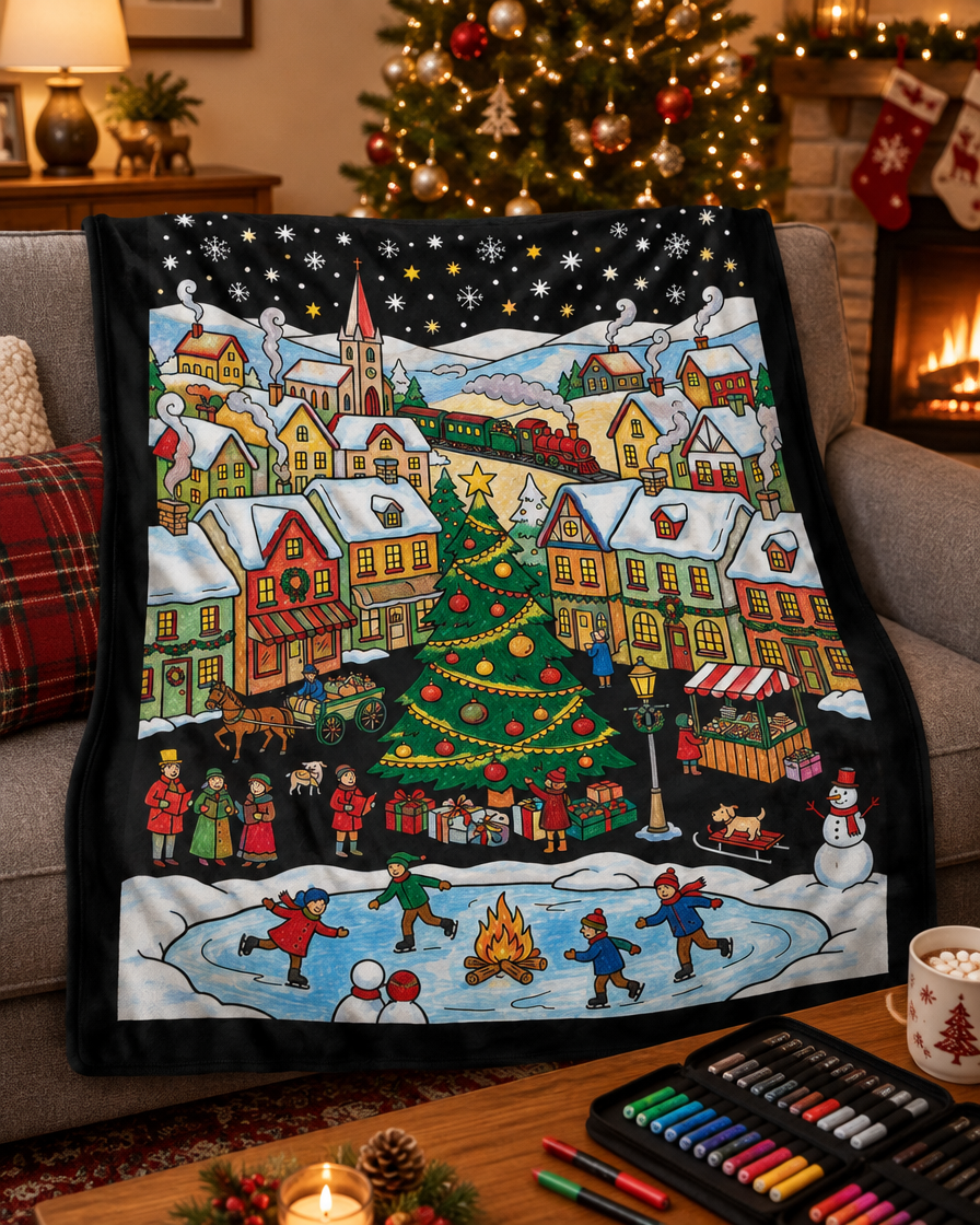 Målarfilt med julmotiv