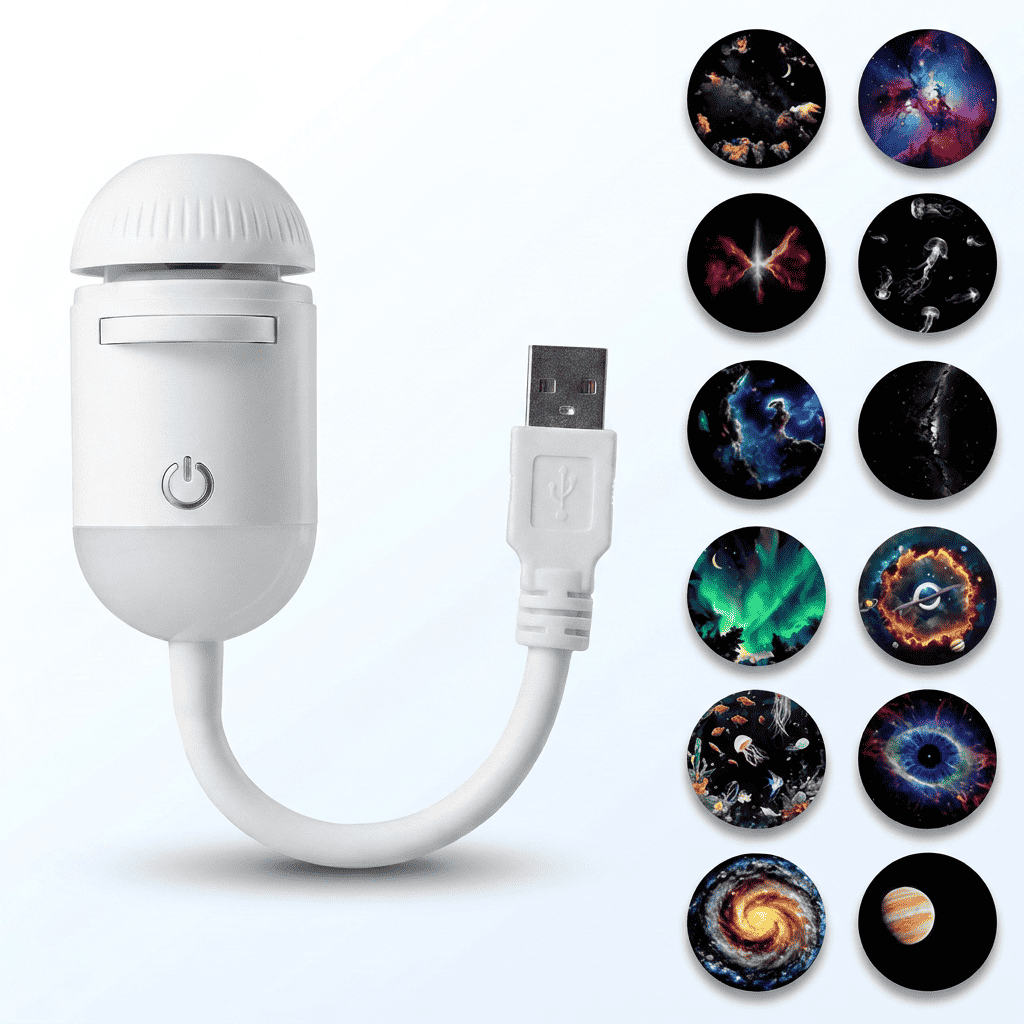 USB Galaxiprojektor med utbytbara ljusskivor