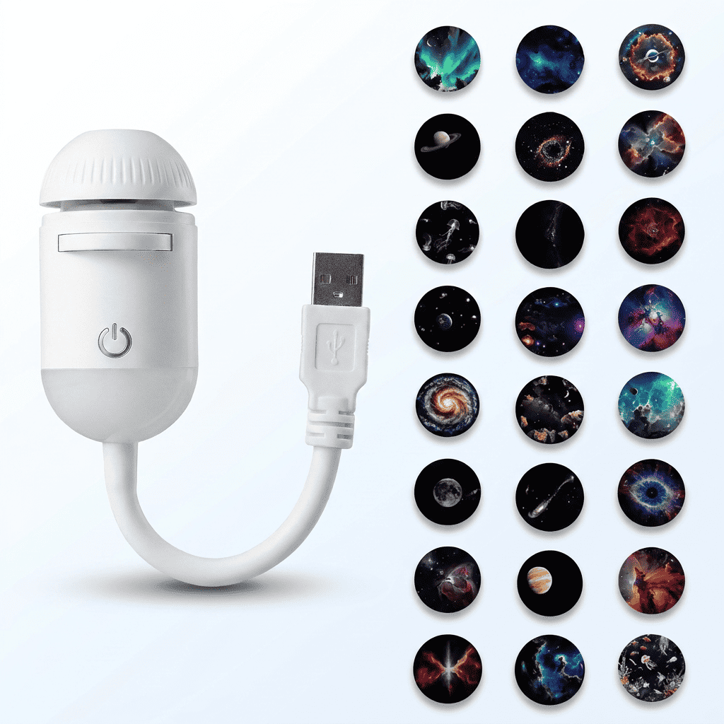 USB Galaxiprojektor med utbytbara ljusskivor